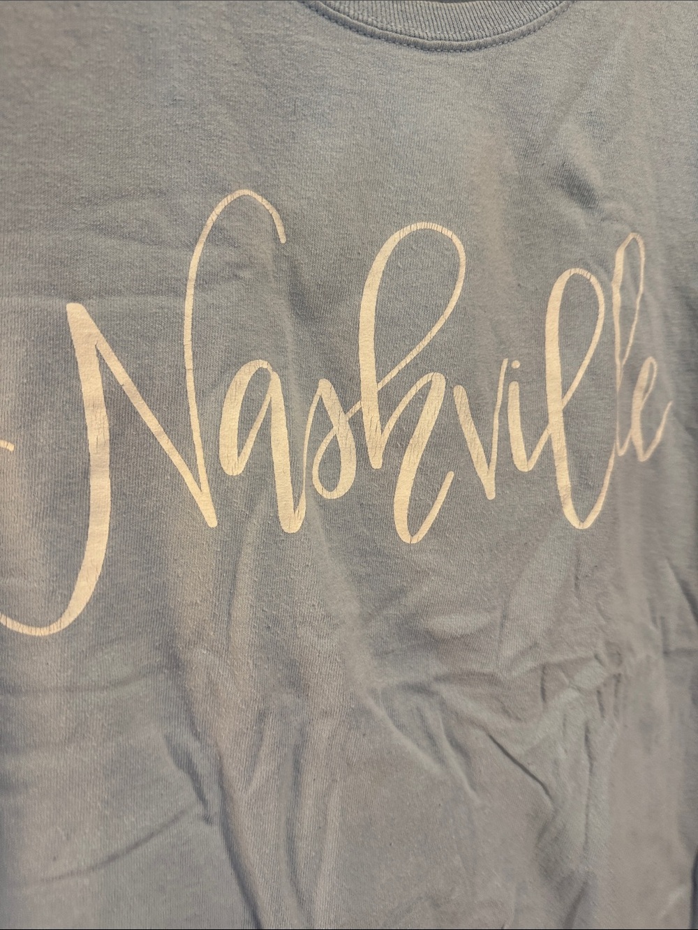 Nashville Script Tee in Light Blue